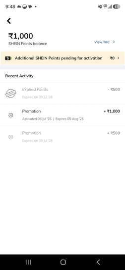 Shein : 1000Rs Credited in Wallet (Account Specific)