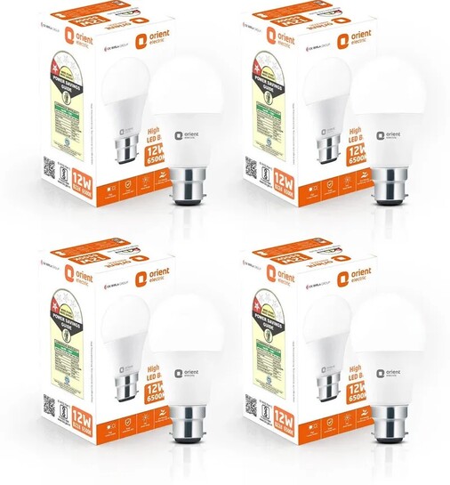 Orient Electric 12 W Basic Round B22 LED Bulb (White, Pack of 4)