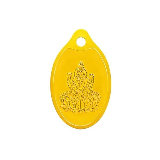 Muthoot PAPPACHAN Swarnavarsham 24K (999) Yellow Gold Oval Laxmi Pendant 2 Gram (Acc Specific)