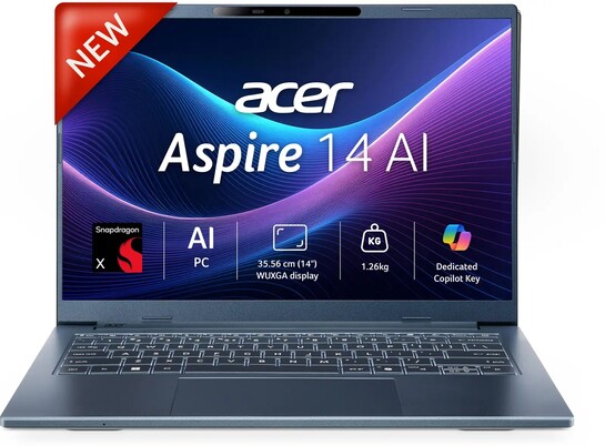Acer Aspire 14 AI Office 2024 + M365 Basic Snapdragon X - (16 GB/...more