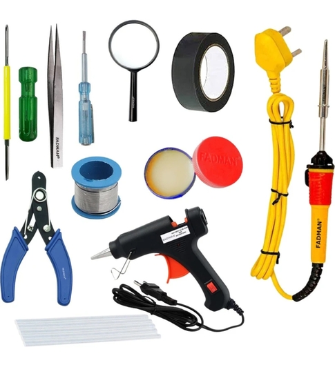 FADMAN GG11P1 ELECTRONIC 11IN1 COMBO PACK WITH SOLDERING IRON Standard Temperature Corded Glue Gun (7 mm)