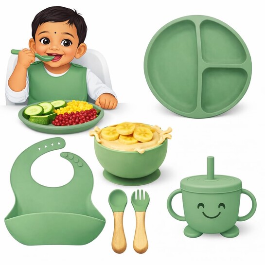 SJC Global Silicone Toddler Tableware Set 6 Pcs