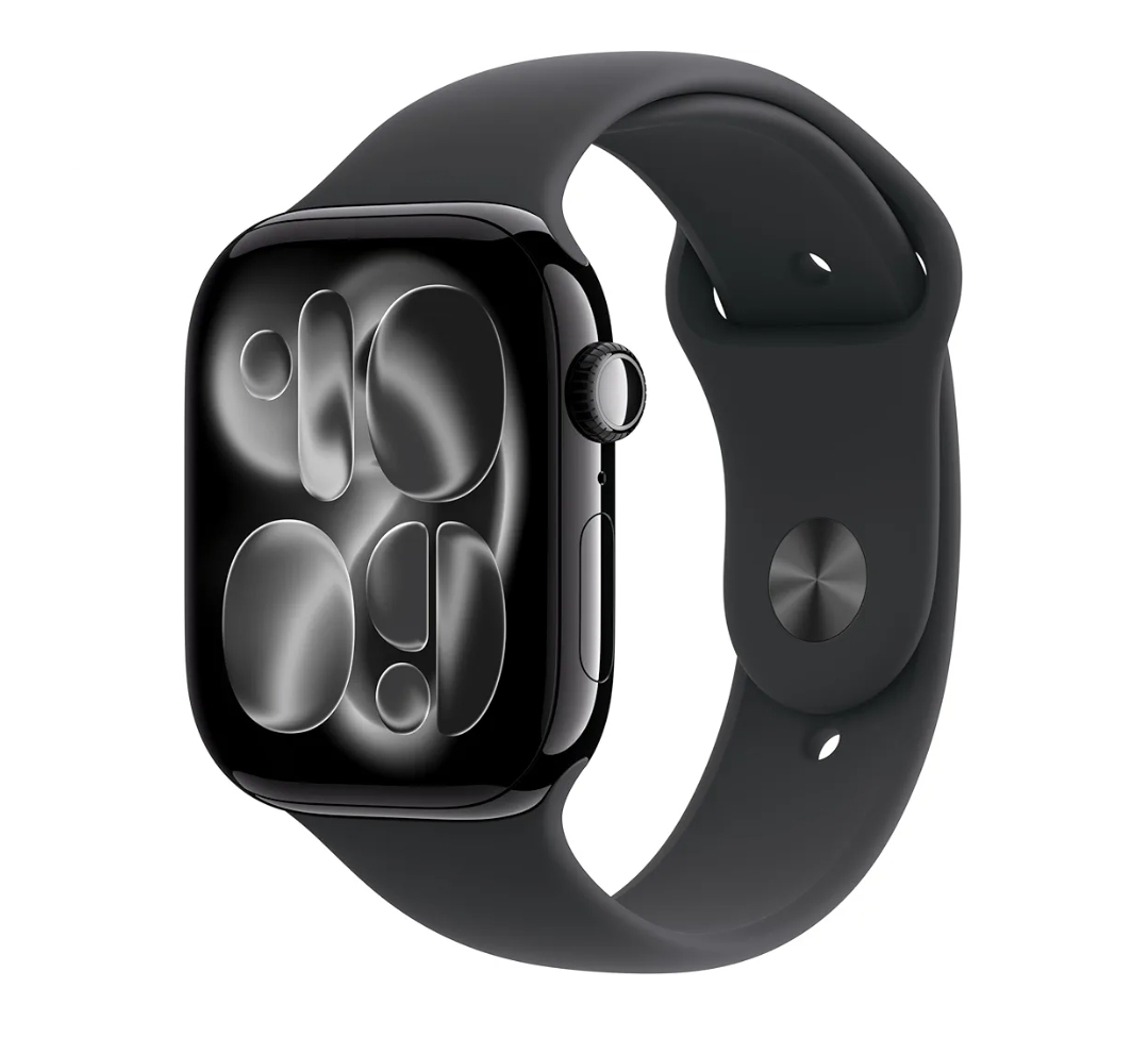 Apple Watch Series 11 GPS 46mm Jet Black Aluminium Case with Black Sport Band - M/L