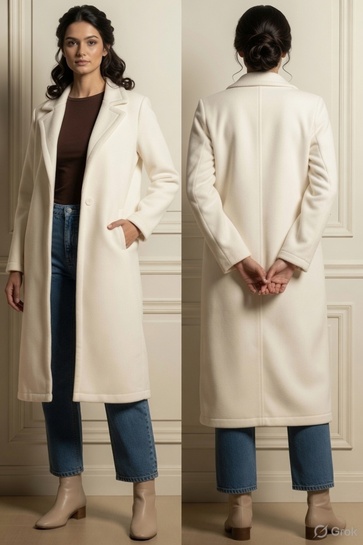 [App only coupon: MYNTRAEXCLUSIVE1] Chemistry: notched lapel, longline overcoat for women