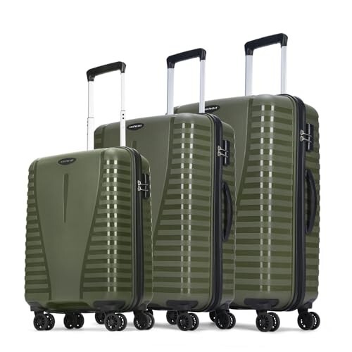 Aristocrat 3 Pc Airpro Set Cabin 55cm(Small) Check-in 66cm(Medium) (Green)