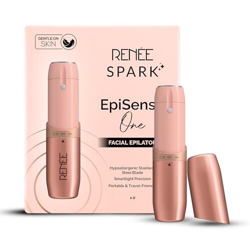 RENEE Spark EpiSense One Facial Hair Remover | Cheeks, Upper Lip & Chin, Gentle On Skin | With Hypoallergenic Stainless Steel Blade & Smartlight Precision | For Women | 1 Unit
