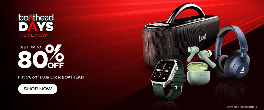 Boathead Days - Upto 80% off | Flat 5% off Code: BOATHEAD