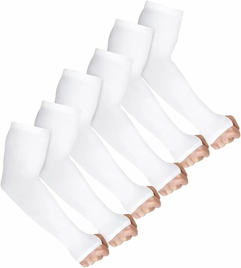 PulGos UV Protection Arm Sleeves with Thumb Holes, Nylon Sun Protection