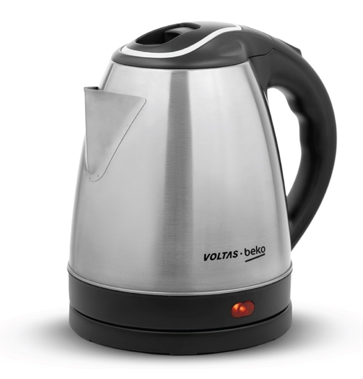 Voltas Beko, a TATA Product 1.5 L Stainless Steel Electric Kettle | 1350W Fast Boil | Auto Cut‑Off | Cool‑Touch Lid & Handle | Home & Office Use (K135X15H‑SL, Silver)