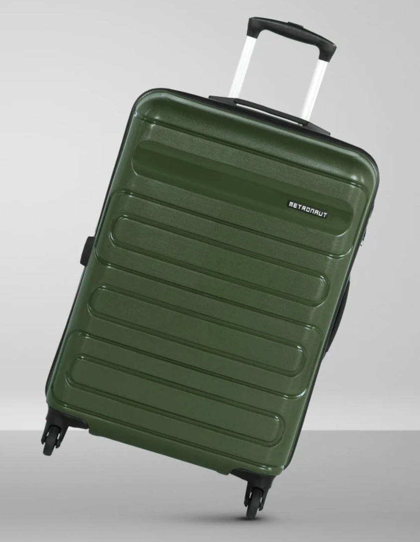 Loot! Big Size Luggage | METRONAUT Large Check-in Suitcase (75 cm) 4 Wheels -FLOW - Dark Green