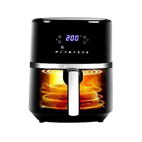 Faber 6L 1500W Digital Air Fryer | Fry, Bake, Roast, Toast, Defrost, Grill & Reheat (Black)