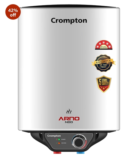 Crompton Arno Neo 15-L 5 Star Rated Storage Water Heater (Geyser) with Advanced 3 Level Safety, National Energy Conservation Award Winner 2023