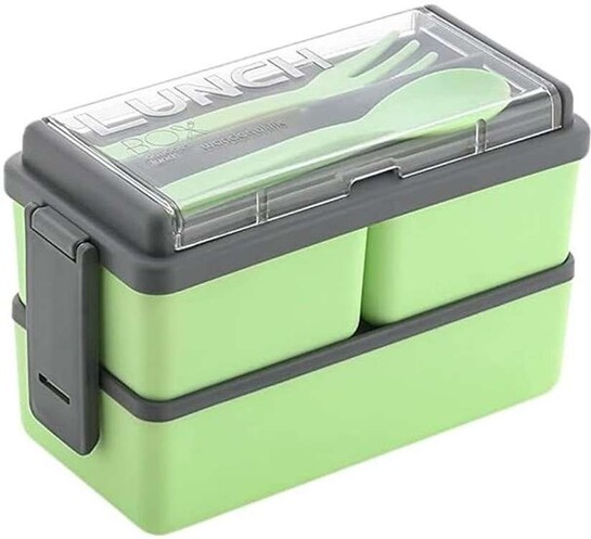 Double Decker Plastic Lunch Box. 3 Containers