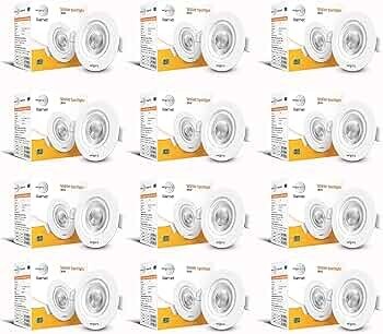 wipro Garnet 3W LED Wave Spotlight |Cool White Light (6500K) | Pack of 12
