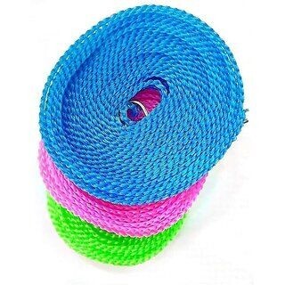 2pc 5m Windproof Anti-Slip Clothes Washing Line with Hooks 
