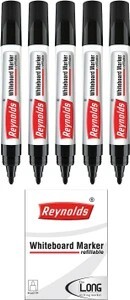 Reynolds HD WM Marker Ball Pen (Pack of 5, Ink Color - Black)