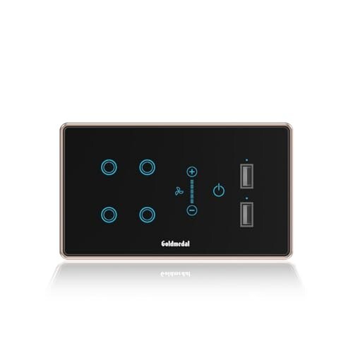 Goldmedal 4 Module I-Touch Wi-Fi 4 Switch + Fan Regulator + 2 USB Port With Glass Plate 240 Volts