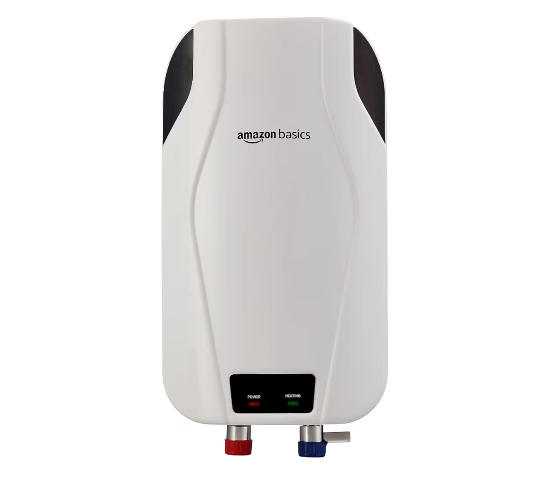 Amazon Basics 3L Instant Water Heater | 3KW | Geyser with PP Body & SS Tank | Corded Electric | Rust Proof | White