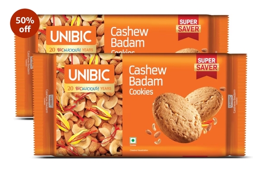Unibic Cashew Badam Cookies|Weight may vary 900g/975g