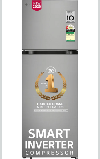 LG 251 L, 1 Star, Frost-Free Smart Inverter Double Door Refrigerator with Smart Mode (GLT2516WWPZ, Shiny Steel, Multi Air Flow Cooling with Max Fresh Zone, 2026 Model)