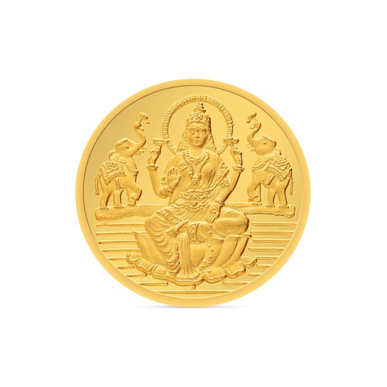 [1GM=14318] P N GADGIL JEWELLERS Goddess Lakshmi Shree 24KT (995) Gold Coin- 2 gm