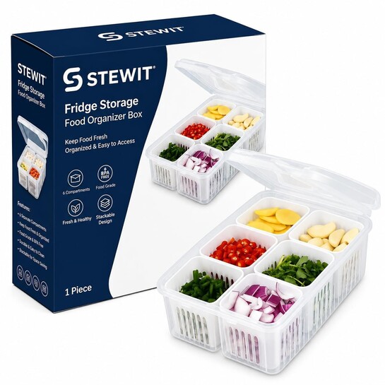 Stewit® Fridge Storage Boxes Freezer Storage Containers