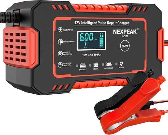 NEXPEAK Car Battery Charger, 6A Smart Battery Trickle Charger Automotive 12V Battery (12V Charger)