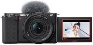 SONY ZV-E10K/BQ IN5 Mirrorless Camera Body with SELP16502 mm Lens (Black)