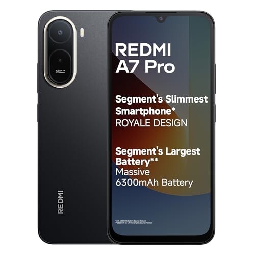 REDMI A7 Pro 4G (Black, 4GB RAM, 64GB Storage) | Segment's Slimmest Smartphone | Segment's Largest 6300mAh Battery | Segment's Largest 17.53cm and Smoothest 120Hz Display | Charger in the Box 