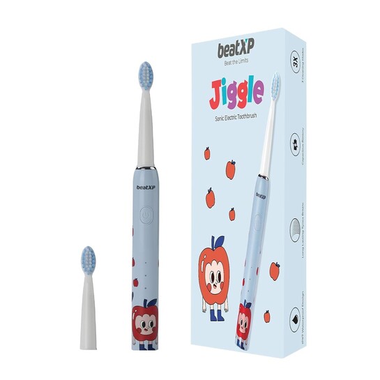 beatXP Jiggle Sonic Electric Toothbrush for Kids with 2 Brush Heads & 3 Cleaning Modes