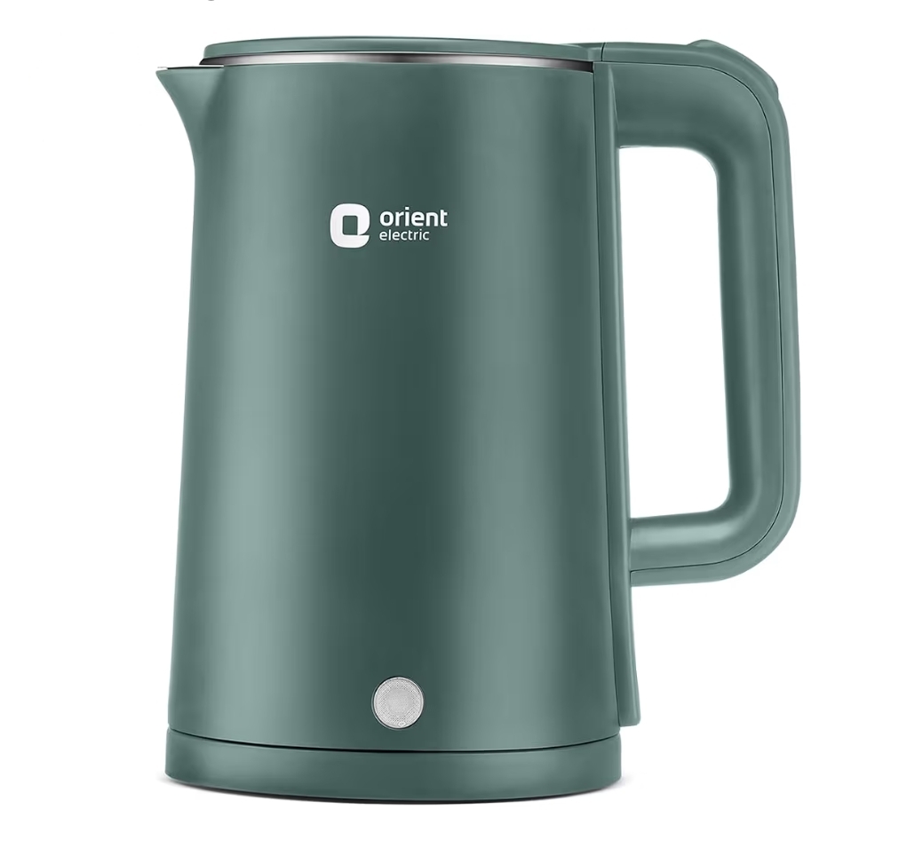 Orient Electric Powerhot 1.5 L Electric Kettle | Cool Touch Body | Faster Heating | Auto Cut Off Mechanism | 360° Rotating Base | Green