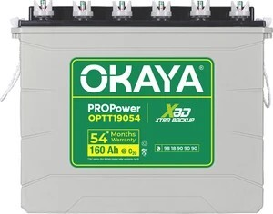 OKAYA 54 Months Warranty Tubular Inverter Battery (160 Ah, OPTT19...more