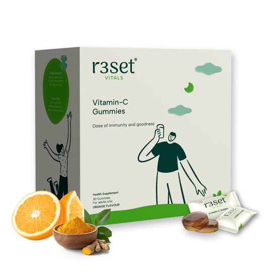 R3SET Vitamin C Gummies for Immunity & Skin Health & Glow - 30 Days