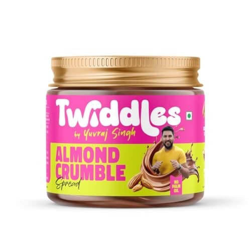 Twiddles by Yuvraj Singh Almond Crumble Chocolate Spread,250G(Crunchy) [10% Subscribe n Save Couipon]