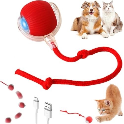 YellowCult Interactive Cat Toys Ball – Smart Rolling LED Ball
