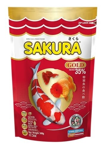 Sakura Gold Super Premium Fish Food with Vitamin Complexes + Krill & Astaxanthin in Large 7mm Pellet 2Kg