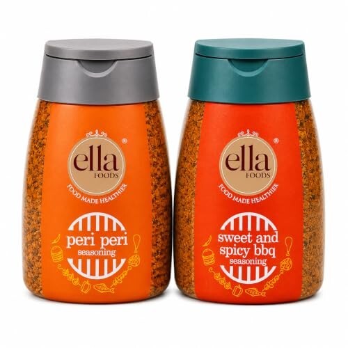 Ella Foods Sweet and Spicy BBQ + Peri Peri Seasoning (Pack of 2 x 100 Gm)