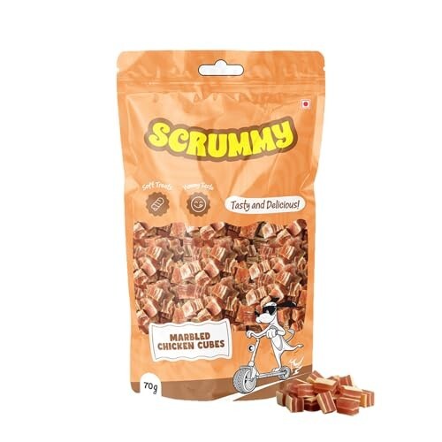 Scrummy Marbled Chicken Cubes Dog Treats 70g (Pack of 3)