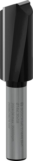 BOSCH PRO Extra Long Straight Cutter | Ø14xL30xS8mm | Engineered for Versatility | Clean Grooves & Precision Joints in Wood | Kickback-Reducing Design | Long-Lasting Carbide Edge