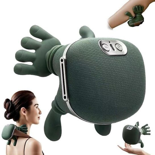JOYHILL Rainspire Wireless Neck Massager with Heat, Deep Tissue 3D Kneading Shoulder Massager, Portable Rechargeable Cervical Pain Relief Device for Neck, Back, Shoulder - Green