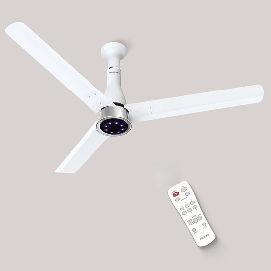 Polycab Wizzy Prime 1200mm BLDC Ceiling Fan with remote (Matt White)