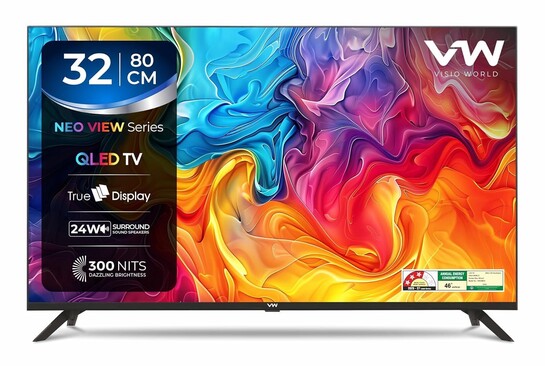 VW 80 cm (32 inches) Frameless Series HD Ready QLED TV 