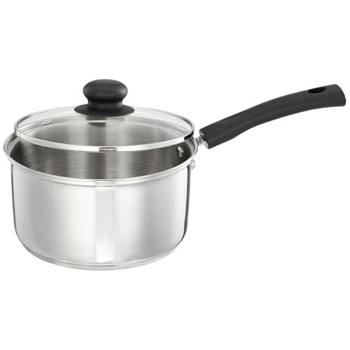 Amazon Brand - Solimo Cookware Saucepan with Glass Lid (2L)