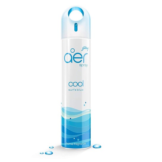 Godrej aer Spray | Room Freshener for Home & Office - Cool Surf Blue | Pack of 2 (220 ml each)| Long-Lasting Fragrance