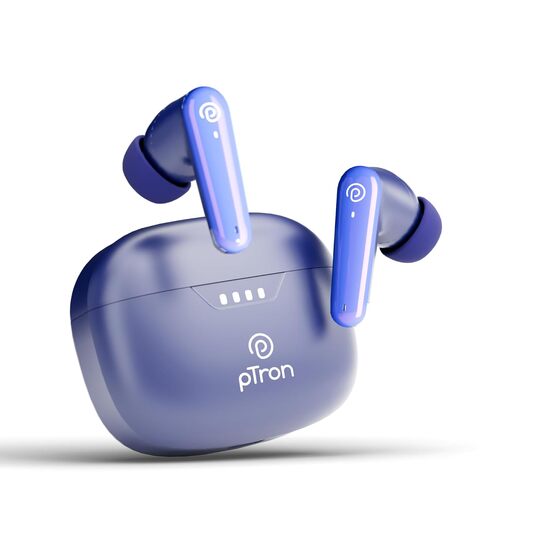 pTron Basspods Tour TWS Earbuds | 45H Battery | BT 5.3 | Blue