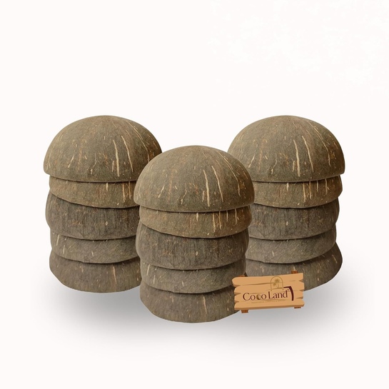 CocoLand Coconut Shell Bowl 150ml Pack of 15 | Eco Friendly | DIY Candle Holder | Handmade