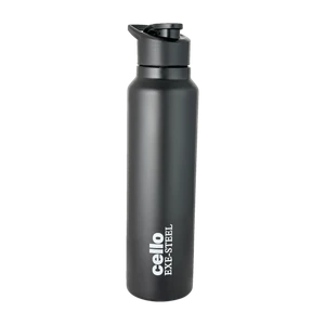 cello Crysta Flip Single Walled Stainless Steel Flask | Leak Proof & BPA Free | 1000 ml Stainless Steel Bottle (Pack of 1, Blue)