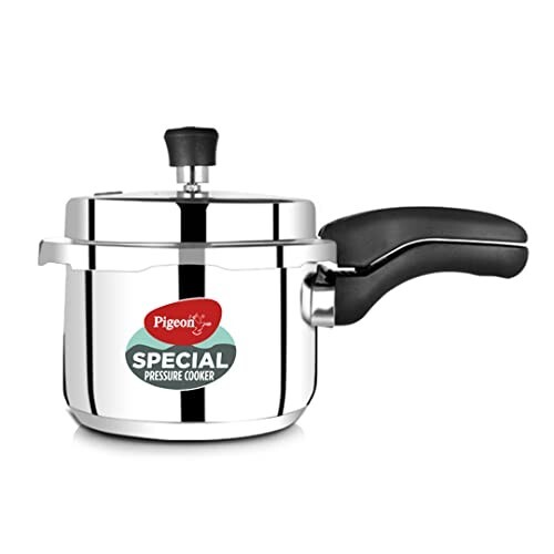 Pigeon By Stovekraft 14549 Induction Base Outer Lid Stainless Steel Pressure Cooker,3 Liters,Silver