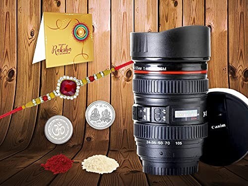 DeoDap Rakhi Combo Multicolor Rakhi/Bracelet (K1_39_M720) with Camera Lens Mug, Rakhi Rituals Combo,Tea Mug,Bracelets for Men Stylish,raksha bandhan Gifts,Coffee Mug Set,Brother Sister Gifts