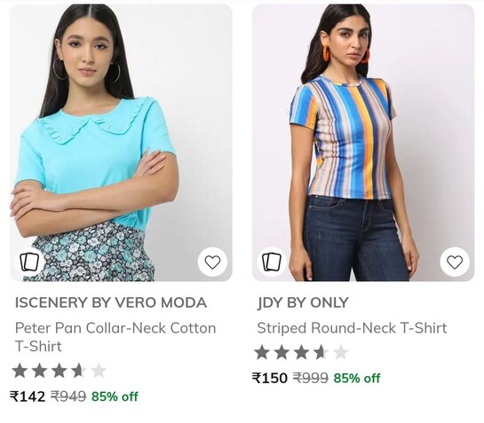 Ajio | Upto 85% Off On Vero Moda & ONLY Women Clothing
